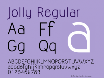 Jolly Regular Version 1.00 February 26, 2010, initial release Font Sample