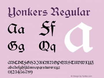 Yonkers Regular Version 001.000 Font Sample