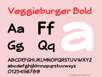 Veggieburger Bold Version 001.000 Font Sample