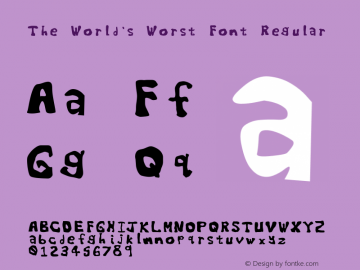 The World's Worst Font Regular Unknown Font Sample