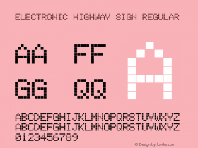 Electronic Highway Sign Regular 1.000 Font Sample