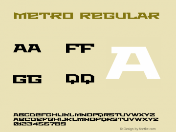 Metro Regular Version 1.000 2009 initial release图片样张