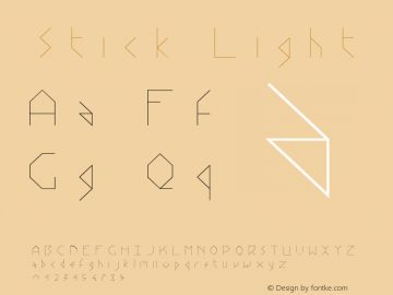 Stick Light Version 1.000 Font Sample