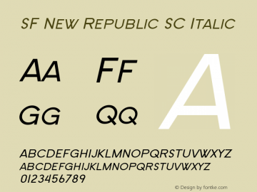 SF New Republic SC Italic Version 2.1图片样张
