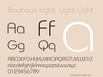 Bauhaus-Light Light-Light Version 001.000 Font Sample