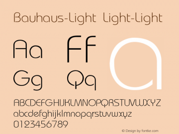 Bauhaus-Light Light-Light Version 001.000 Font Sample