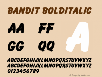 Bandit BoldItalic 1.0 Font Sample