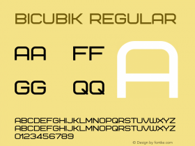 Bicubik Regular Version 001.001 Font Sample