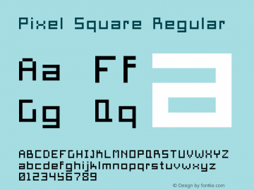 Pixel Square Regular Version 1.00 Font Sample