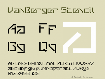 VanBerger Stencil 1.000 Font Sample