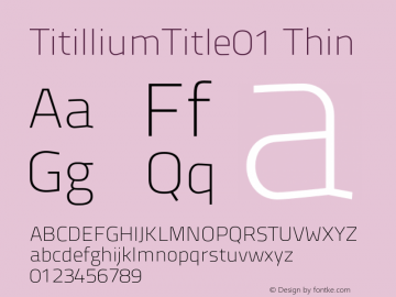 TitilliumTitle01 Thin Unknown图片样张