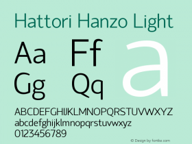 Hattori Hanzo Light Version 1.000 Font Sample