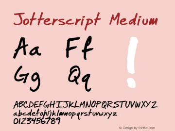 Jotterscript Medium 1999; 1.2, second release图片样张