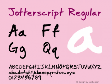 Jotterscript Regular 2000; 2.5图片样张