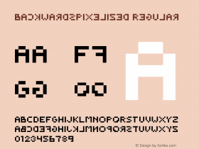 BackwardsPixelized Regular Version 1.0 Font Sample