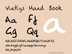 Vintlys Hand Book Version 1.000 Font Sample