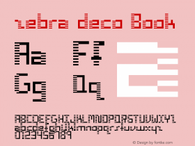 zebra deco Book Version 1.000 Font Sample