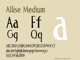 Allise Medium 001.000 Font Sample