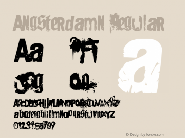 Angsterdamn Regular Version 1.00 May 10, 2010, initial release图片样张
