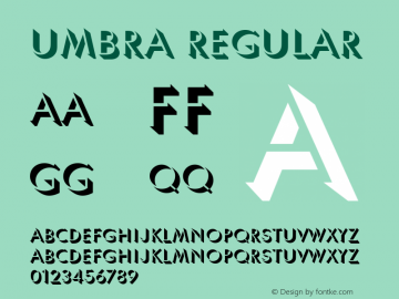 Umbra Regular 1.0 Font Sample