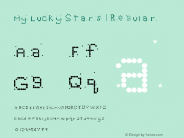 My Lucky Stars! Regular Version 1.0 Font Sample