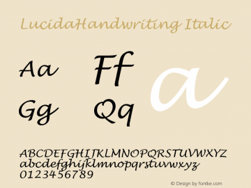 LucidaHandwriting Italic Version 1.001图片样张