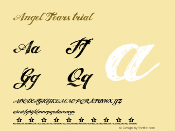 Angel Tears trial Version 001.001 Font Sample