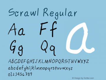 Scrawl Regular Version 1.000;PS 1.000;hotconv 1.0.38 Font Sample