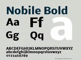 Nobile Bold Version 001.000 Font Sample