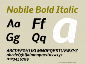 Nobile Bold Italic Version 1.000;PS 001.000;hotconv 1.0.38 Font Sample