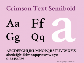 Crimson Text Semibold Version 0.12图片样张