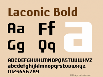 Laconic Bold Version 1.000 Font Sample