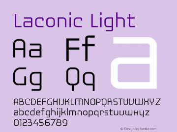 Laconic Light Version 1.000 Font Sample
