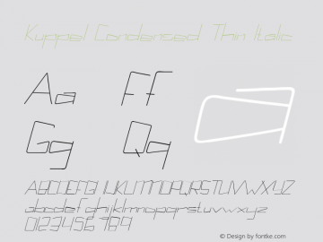 Kuppel Condensed Thin Italic Version 1.000图片样张