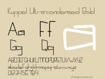 Kuppel Ultra-condensed Bold Version 1.000 Font Sample