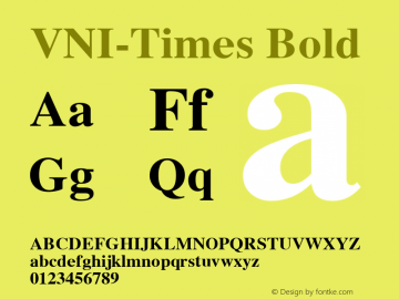 VNI-Times Bold 1.0 Sun Apr 25 17:02:49 1993 Font Sample