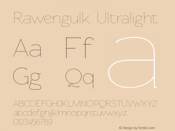 Rawengulk Ultralight Version 0.93 Font Sample