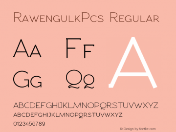 RawengulkPcs Regular Version 0.92 Font Sample