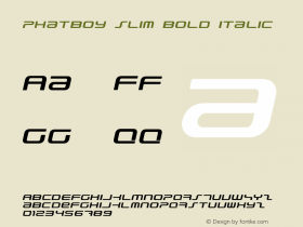 PhatBoy Slim Bold Italic Version 1.600 2010 - July 2010图片样张