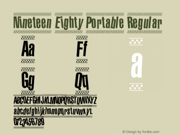 Nineteen Eighty Portable Regular OTF 3.000;PS 001.001;Core 1.0.29 Font Sample