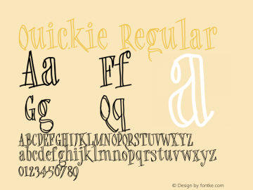 Quickie Regular Quickie 4/17/00 Font Sample