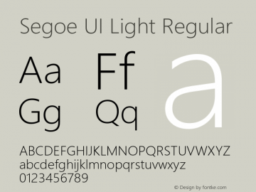Segoe UI Light Regular Version 5.53 Font Sample