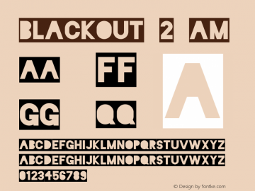 Blackout 2 AM Version 1.000 Font Sample