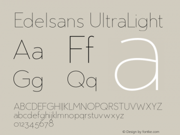 Edelsans UltraLight Version 1.000 Font Sample