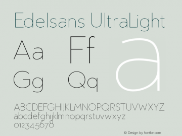 Edelsans UltraLight Version 1.000 Font Sample