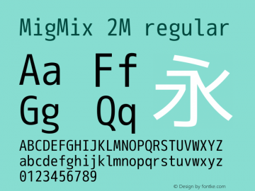 MigMix 2M regular Version 20110514 Font Sample