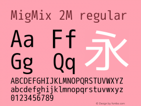 MigMix 2M regular Version 20110610 Font Sample