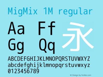 MigMix 1M regular Version 20110121 Font Sample