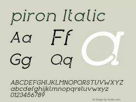 piron Italic Version 001.001图片样张