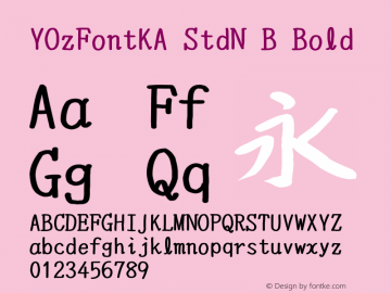 YOzFontKA StdN B Bold Version 7.00 Font Sample
